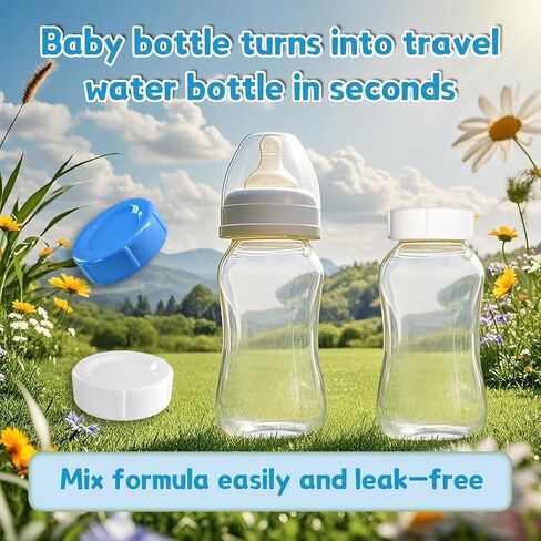 6pcs Wide Bottle Caps Compatible for Wide-Neck Natural Flow Dr Brown Bottles,BPA Free Travel and Storage Baby Bottle Lids Replacement Parts with Sealing Gasket for Baby Bottles Accessory (White) in Saudi Arabia