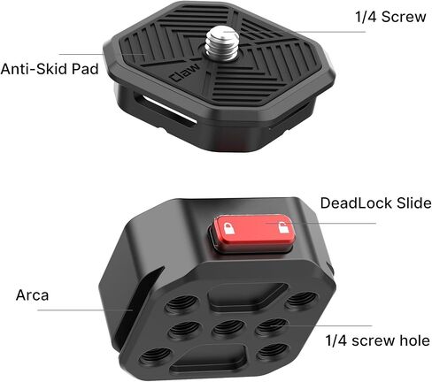 Claw Arca Quick Release Plate Set for ULANZI Claw QR, 110lb Load Camera QR Mount Adapter, Slide-Lock & Push-Button Release, Aluminum Quick Release System for Cameras Tripod Gimbal Stabilizer in Kuwait