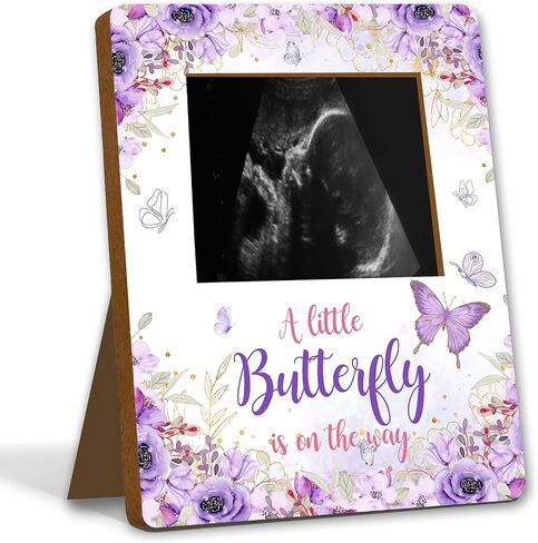 ALodr Butterfly Baby Shower Decorations, Butterfly Baby Shower Sign Picture Frame, Girl Decor for Gender Reveal, Pregnancy Milestone Keepsake, Pregnancy Announcement Sonogram Photo Frames in Saudi Arabia