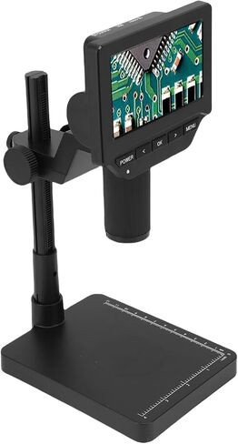 Digital Microscope 4.3 Inch 1000X | LED Stand Rotatable HD Screen Photo Video for Jewelry Repair in Saudi Arabia
