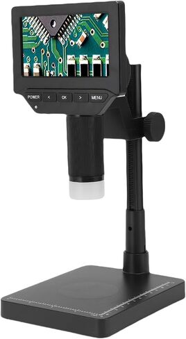 Digital Microscope 4.3 Inch 1000X | LED Stand Rotatable HD Screen Photo Video for Jewelry Repair in Saudi Arabia