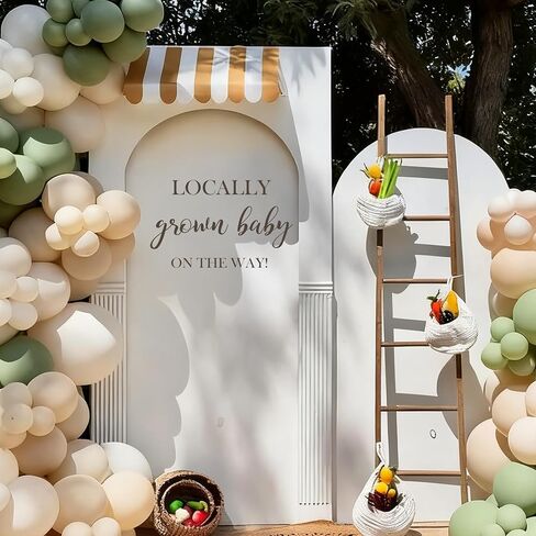Locally Grown Baby On The Way Baby Shower Wall Decal | Baby Shower Gender Reveal Party Decorations Supplies Decal, Sprout Fruit Theme, Locally Grown Sign Balloon Arch Decor Sticker in Kuwait
