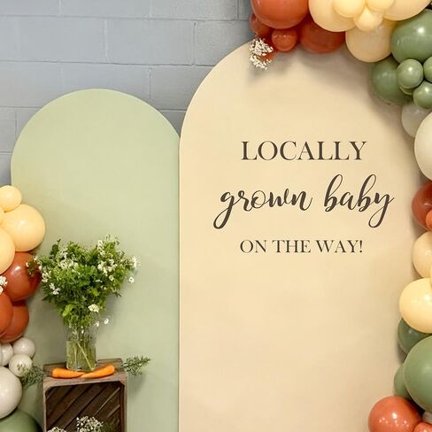 Locally Grown Baby On The Way Baby Shower Wall Decal | Baby Shower Gender Reveal Party Decorations Supplies Decal, Sprout Fruit Theme, Locally Grown Sign Balloon Arch Decor Sticker in Kuwait
