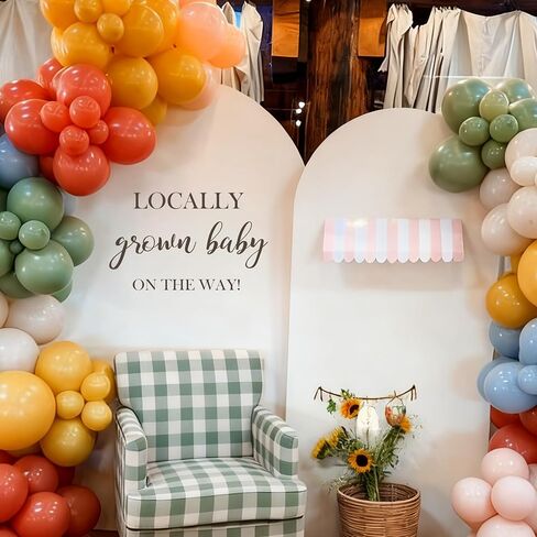 Locally Grown Baby On The Way Baby Shower Wall Decal | Baby Shower Gender Reveal Party Decorations Supplies Decal, Sprout Fruit Theme, Locally Grown Sign Balloon Arch Decor Sticker in Kuwait