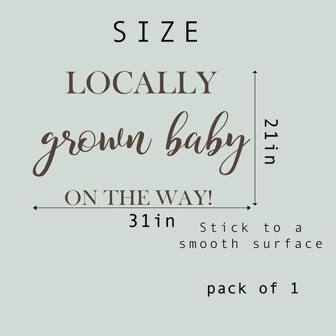 Locally Grown Baby On The Way Baby Shower Wall Decal | Baby Shower Gender Reveal Party Decorations Supplies Decal, Sprout Fruit Theme, Locally Grown Sign Balloon Arch Decor Sticker in Kuwait