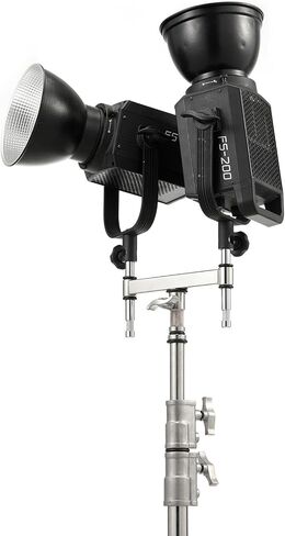 PHOCUS Double Baby Header with 4pcs 5/8" Baby Pin, 8.9" Wide Bar | 1pc 28mm Junior Stud with Baby Receiver, Attach with C stand for Film, Photo & Studio Setup in Saudi Arabia