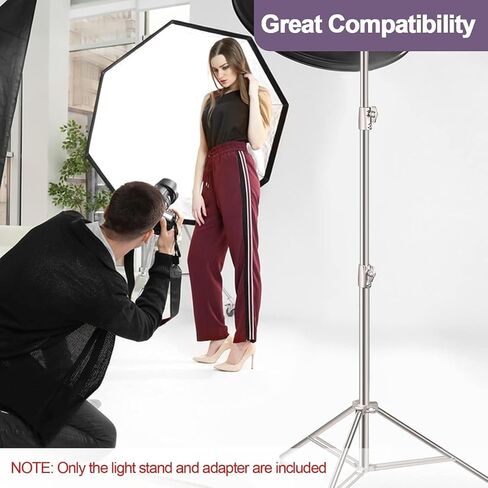 EMART 9.2ft/2.8m Stainless Steel Light Stand, Spring Cushioned-2 Pack | Heavy Duty Photography Tripod with 1/4" to 3/8" Universal Adapter for Parabolic Softbox, Strobe, Monolight, Reflector in Saudi Arabia