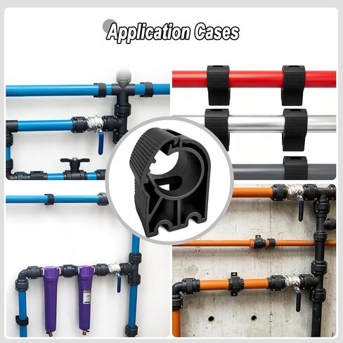 3/4" Pipe Clips for Compressed Air Piping System, 10 Pack Heavy Duty Wall Mount Pipe Support Brackets, Snap-On Aluminum Air Line Holders for Garage Workshop Industrial Air Systems in Saudi Arabia