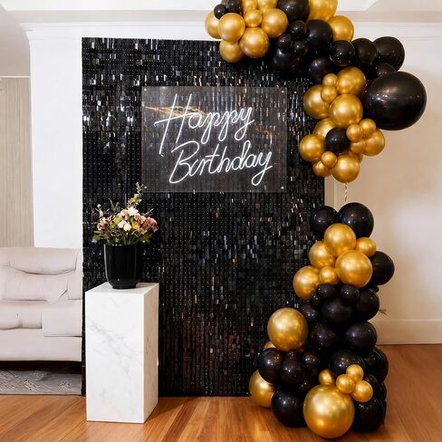 Gold Shimmer Wall Backdrop 48 Panels Cover 8 x 6 Ft, Photo Backdrops for Wedding,Anniversary,Birthday,Party Decoration in Saudi Arabia