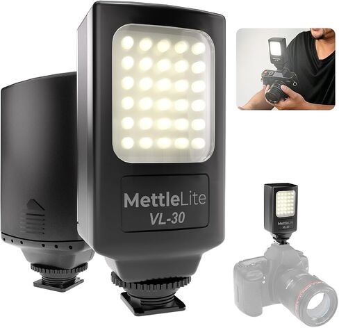 VL30 Mini Daylight LED Camera Light, 5600K Portable On Camera Video Light with Cold Shoe Mount, Battery Powered, Ideal for Photography, Vloggers, Live Streaming, Interview&Content Creation in Saudi Arabia
