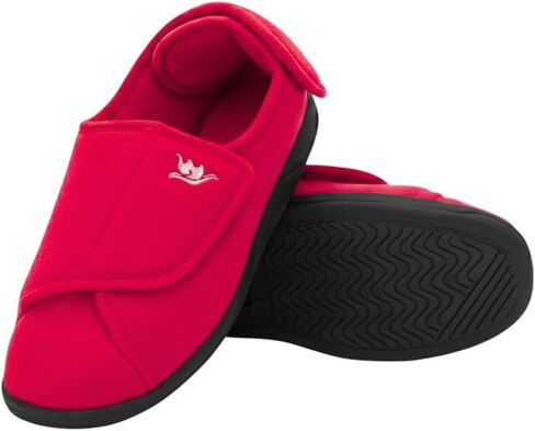 Diabetic Slippers Women, Lymphedema Shoes, Edema Shoes Swollen Feet, Indoor and Outdoor Hook and Loop, Non Slip House Shoes (Red, 8 WIDE) in Saudi Arabia