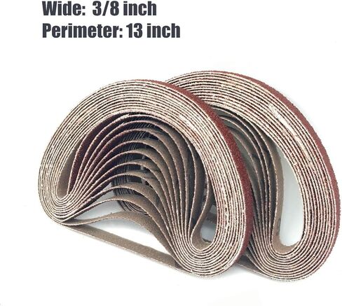 3/8 x 13 Sanding Belts, 120 Grit Aluminum Oxide Sanding Belt, Belt Sander Paper for Air Belt Sander, 24 Pack(3/8x13in,120 Grit) in Saudi Arabia