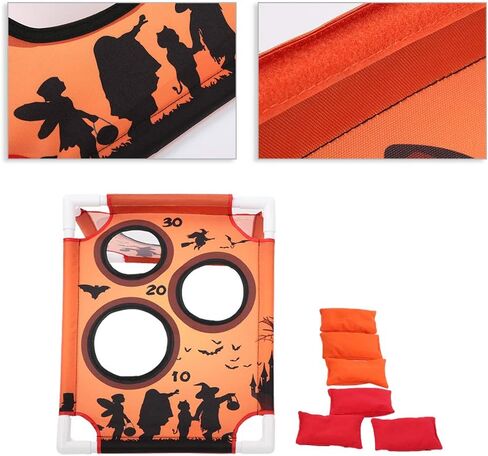 Pumpkin Pattern Sandbags Game for Children, Safe Finely Polished Surface, Easy Folding Game Board, Suitable for Kids 3+, 7 Tubes in Saudi Arabia
