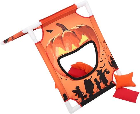 Pumpkin Pattern Sandbags Game for Children, Safe Finely Polished Surface, Easy Folding Game Board, Suitable for Kids 3+, 7 Tubes in Saudi Arabia