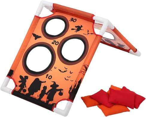 Pumpkin Pattern Sandbags Game for Children, Safe Finely Polished Surface, Easy Folding Game Board, Suitable for Kids 3+, 7 Tubes in Saudi Arabia