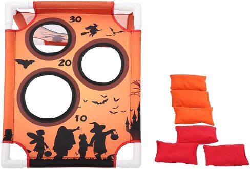 Pumpkin Pattern Sandbags Game for Children, Safe Finely Polished Surface, Easy Folding Game Board, Suitable for Kids 3+, 7 Tubes in Saudi Arabia
