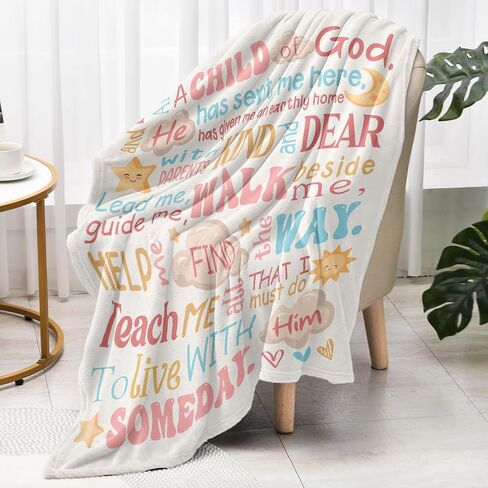 Baptism Gifts for Girl, I Am a Child of God Blanket - Teen Girl Gifts Trendy Stuff, Religious Christening Gift for Baby Teen Girls & Toddler, Catholic First Communion, Inspirational Prayer Throw 50x60 in Saudi Arabia