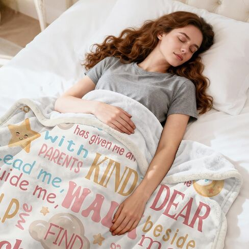 Baptism Gifts for Girl, I Am a Child of God Blanket - Teen Girl Gifts Trendy Stuff, Religious Christening Gift for Baby Teen Girls & Toddler, Catholic First Communion, Inspirational Prayer Throw 50x60 in Saudi Arabia