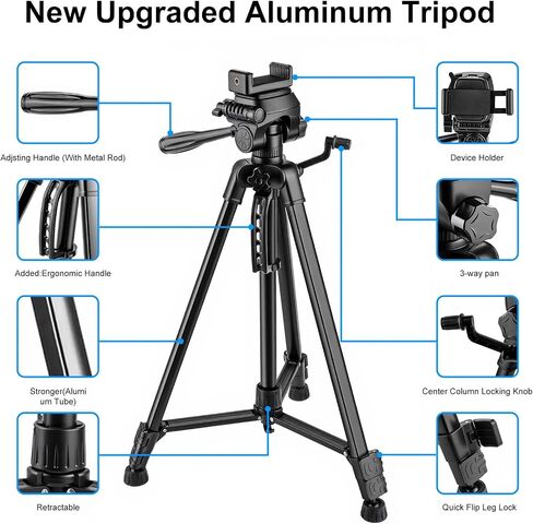 Tripod Stand for Nex Playground Console, Adjustable Height Stable Holder for Nex Playground Accessory, Aluminum Professional Tripod for Camera/Phone/Projector in Saudi Arabia