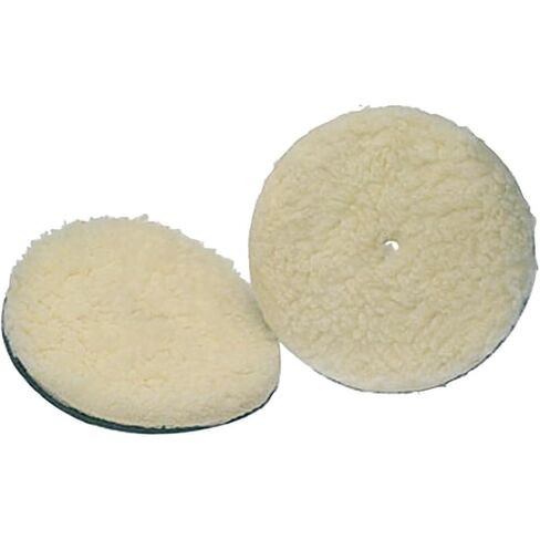 Koblenz 45-0102-9 Lambswool Pads with Foam Backing | Fits Most 6 in Home Floor Buffer Machines, Two Polishing Pads with Two Plastic Replacement Retainer Clips, Quality Crafted in Saudi Arabia