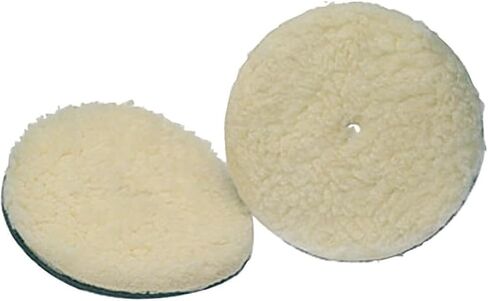 Koblenz 45-0102-9 Lambswool Pads with Foam Backing | Fits Most 6 in Home Floor Buffer Machines, Two Polishing Pads with Two Plastic Replacement Retainer Clips, Quality Crafted in Kuwait