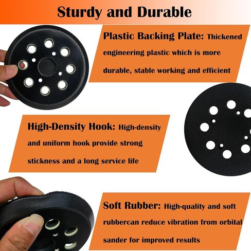 5" Hook and Loop Sander Pad for Ridgid R2600, R2601 Random Orbit Sanders -5 Inch 8 Hole Replacement Sanding Pad for Part Number 300527002 - with Extra Hard Backing - 1 Pack in Saudi Arabia