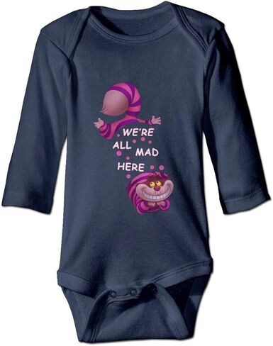We Are All Mad Here Cheshire Cat Cute Infant Bodysuit Romper, 18-24 Months, Black in Saudi Arabia