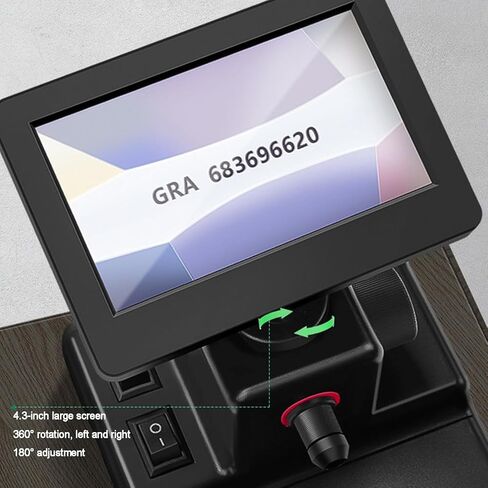 Digital Diamond Girdle Viewer 50-1500x, 4.3" LCD Microscope with Led Light, Accurate Diamond Girdle Code Reader for Gem Identification in Kuwait