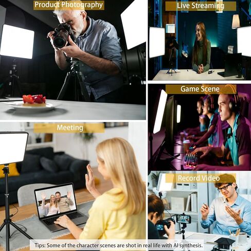 2 Pack LED Photography Light Kit, 12" USB Dimmable Tabletop Photo Lights with Desk Tripod Stands, 2800K-6500K for Product Photos, Food Pictures & Video Recording in Saudi Arabia