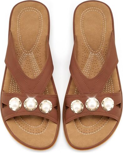 Ecetana Womens Flat Sandals 2026: Dressy Comfortable Walking Slides Casual Slip on Summer Sandals for Indoor & Outdoor in Saudi Arabia