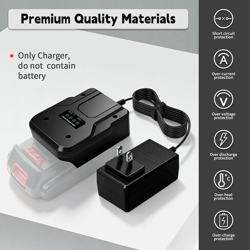 Remate 2A Fast Charger for Black+Decker 20V MAX Lithium Ion Batteries | Compatible with Black+Decker 20V MAX lithium battery packs, reliable replacement charging adapter for power tools in Kuwait
