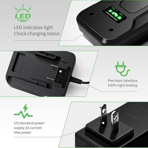 Remate 2A Fast Charger for Black+Decker 20V MAX Lithium Ion Batteries | Compatible with Black+Decker 20V MAX lithium battery packs, reliable replacement charging adapter for power tools in Kuwait