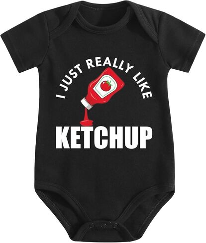 Baby Romper,Ketchup Really Like,Funny Creative Graphic Skin‑Friendly Outfit in Saudi Arabia