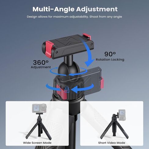 حامل ثلاثي عصا سيلفي من Walking Way 40 سم/15.75 بوصة لـ DJI Osmo Action 3/4/5 Pro، عمود تمديد مغناطيسي سريع التحرير، قبضة محمولة صغيرة 2 في 1 مع رأس كروي 360 درجة، ملحق لمدونة فيديو للسفر in Kuwait