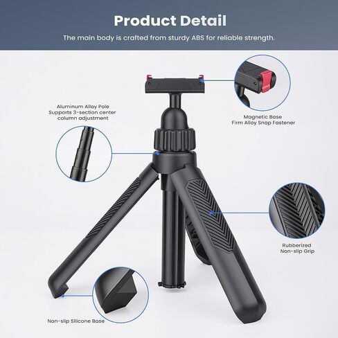 حامل ثلاثي عصا سيلفي من Walking Way 40 سم/15.75 بوصة لـ DJI Osmo Action 3/4/5 Pro، عمود تمديد مغناطيسي سريع التحرير، قبضة محمولة صغيرة 2 في 1 مع رأس كروي 360 درجة، ملحق لمدونة فيديو للسفر in Kuwait