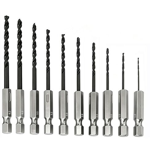 Cobalt Drill Bit Set 10PCS, 3/64"~11/64" M35 Cobalt Drill Bits for Metal, Stainless Steel, Cast Iron, Wood and Plastic, with 1/4" Hex Shank for Impact Drivers in Saudi Arabia