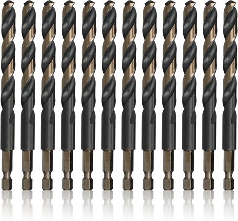 3/16" Quick Change Hex Shank High Speed Steel Drill Bit, KFDHEX Series (Pack of 12) in Saudi Arabia