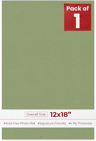 Hunter Green 12x18 Uncut Mat Board - Blank Sheet, No Opening - 1 Mat in Kuwait