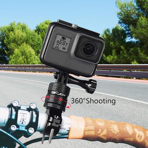 حامل دراجة ChromLives لـ GoPro، حامل المقود مع دوران 360 درجة، حامل ألومنيوم للدراجات الجبلية/الدراجات النارية - متوافق مع GoPro Hero 11/10/9/8/7/6/5، كاميرا الحركة، Osmo in Kuwait