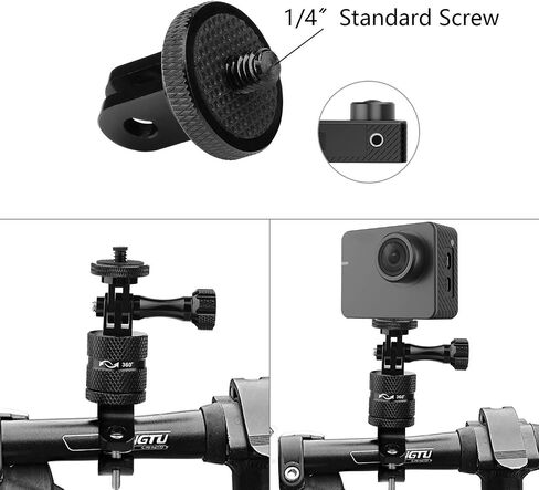 حامل دراجة ChromLives لـ GoPro، حامل المقود مع دوران 360 درجة، حامل ألومنيوم للدراجات الجبلية/الدراجات النارية - متوافق مع GoPro Hero 11/10/9/8/7/6/5، كاميرا الحركة، Osmo in Kuwait