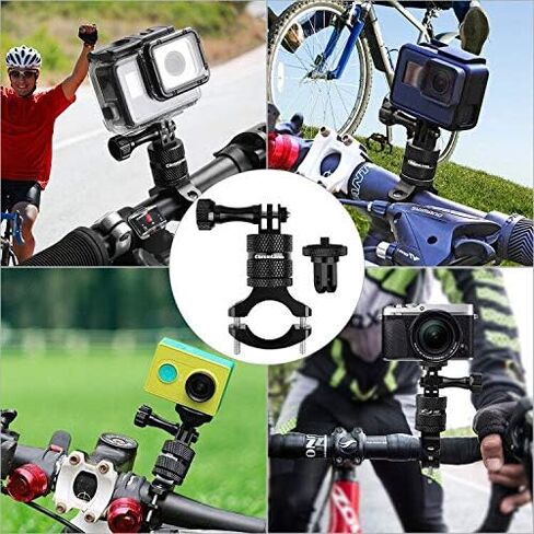 حامل دراجة ChromLives لـ GoPro، حامل المقود مع دوران 360 درجة، حامل ألومنيوم للدراجات الجبلية/الدراجات النارية - متوافق مع GoPro Hero 11/10/9/8/7/6/5، كاميرا الحركة، Osmo in Kuwait