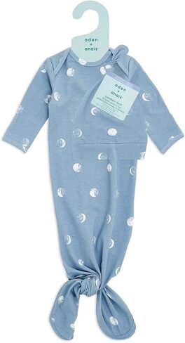 aden + anais Comfort Knit Knotted Newborn Baby Gown and Hat, 2 Piece Set, 0-3 Months in Saudi Arabia