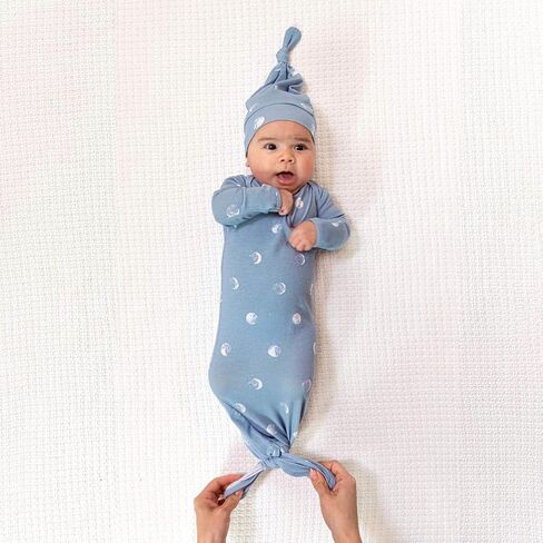 aden + anais Comfort Knit Knotted Newborn Baby Gown and Hat, 2 Piece Set, 0-3 Months in Saudi Arabia