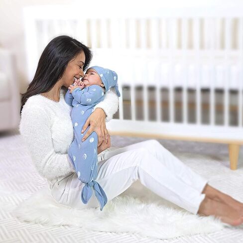aden + anais Comfort Knit Knotted Newborn Baby Gown and Hat, 2 Piece Set, 0-3 Months in Saudi Arabia