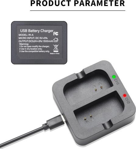 Battery Charger for Ring Rechargeable Battery, Dual Port Battery Charger Station for Ring Spotlight Cam Battery, Charging Dock for Video Doorbell 2/3/4, Stick Up Cam Battery (Batteries NOT Included) in Saudi Arabia