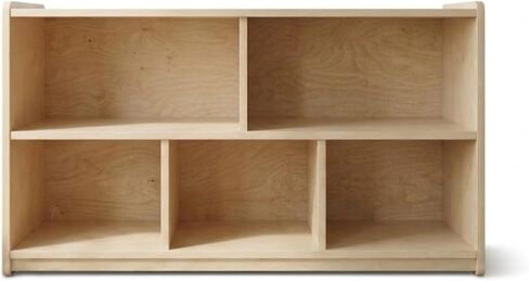 Humble Crew Kids Bookshelf, Montessori Front Facing Toddler Bookcase 5 Tier | Solid hardwood construction, 24 in wide, holds dozens of books with covers visible, for playrooms, bedrooms, and nurseries in Saudi Arabia
