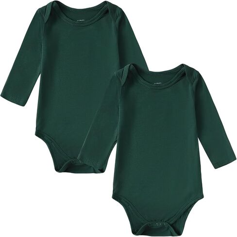 DEFAHN Viscose from Bamboo Baby Bodysuits 2 Pack, Baby Onsies 0-24M | Soft, Breathable Stretch for Sensitive Skin, 3-Snap Closure, Lightweight Comfort for Naps,Layering and Daily Wear in Kuwait