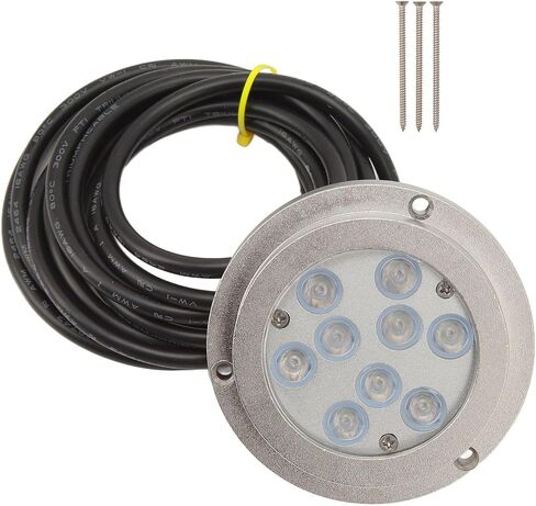3.8in LED Underwater Boat Light, Marine Light with 9 - LED Blue Lighting, IP68 Submersible Stainless Steel Light for Yacht, Sailboat, Pool, Pond and Fountain in Kuwait