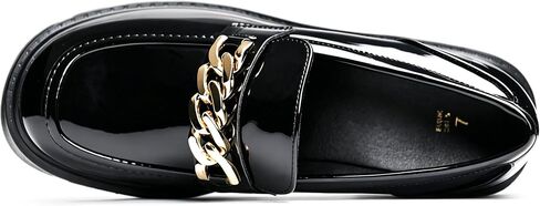 Black Platform Loafers for Women, Chunky Heel Slip On Shoes, Comfortable Business Casual Dressy Office Loafers in Kuwait