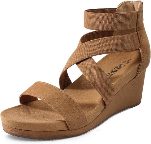 DREAM PAIRS Womens Elastic Ankle Strap Open Toe Platform Wedge Sandals Comfortable Summer Shoes in Saudi Arabia